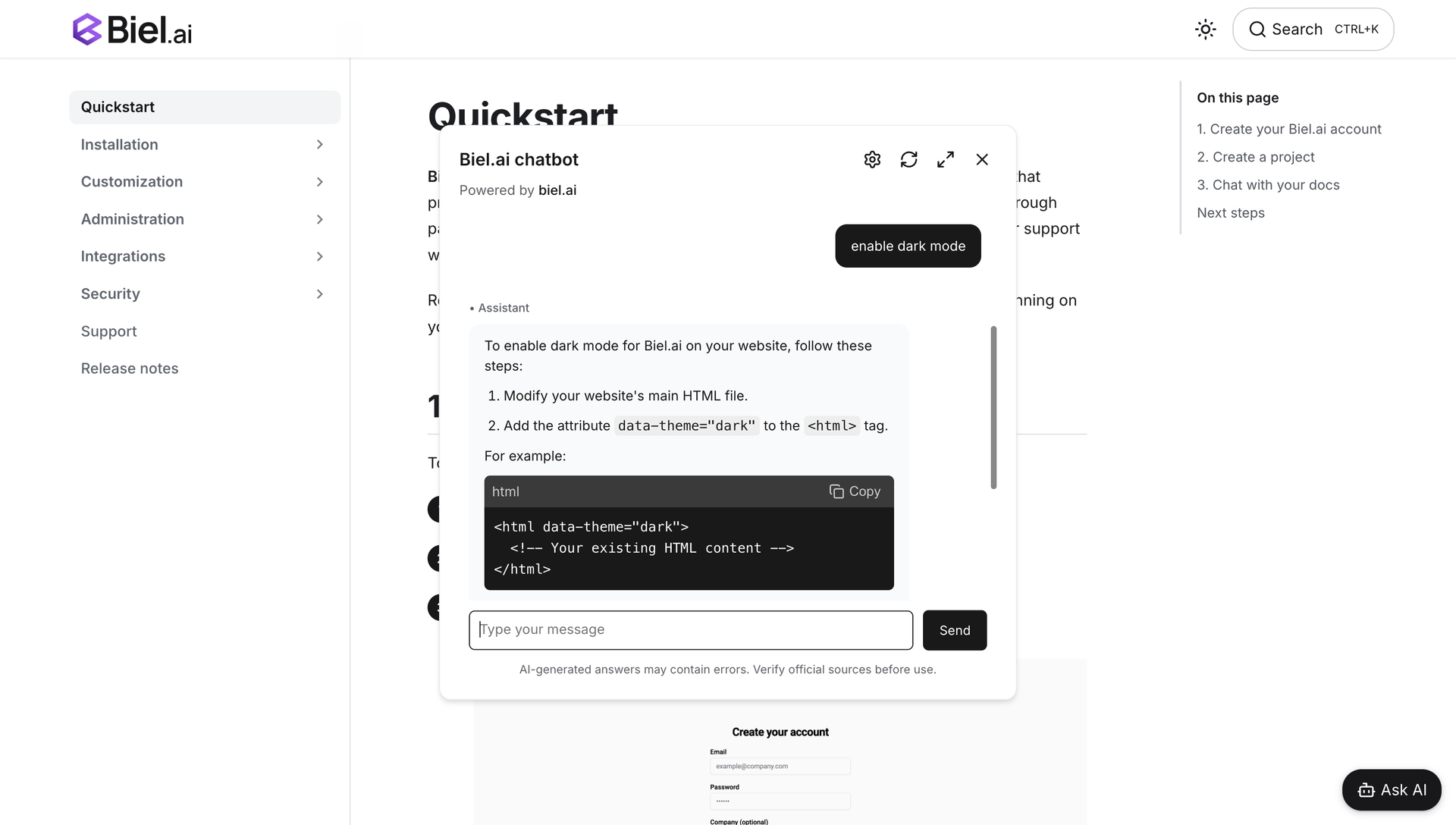 Automated support deflection